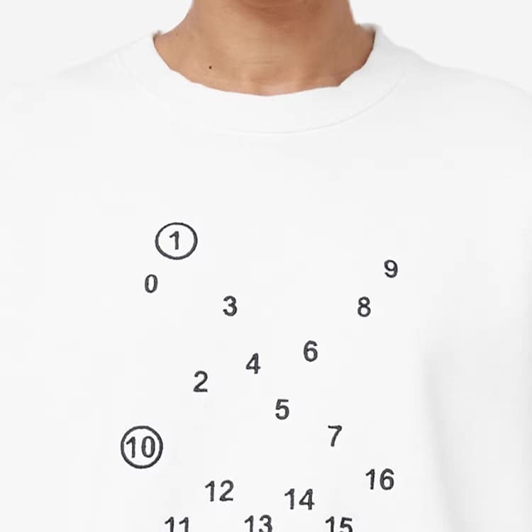 Maison Margiela MM6 Embroidered Letter Crew Neck Terry Sweater for Men