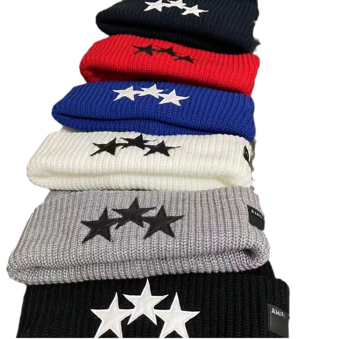 Amiri Embroidered Woolen Cap Knitted Hat for Men and Women