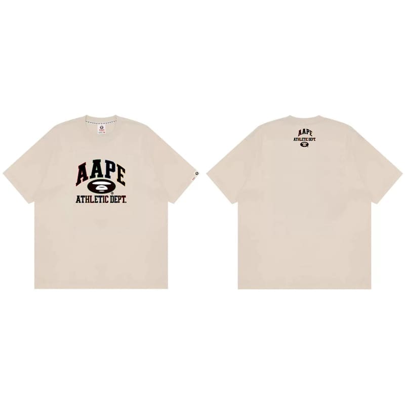 AAPE Ape Head Badge Printed Round-Neck T-Shirt for Men and Women