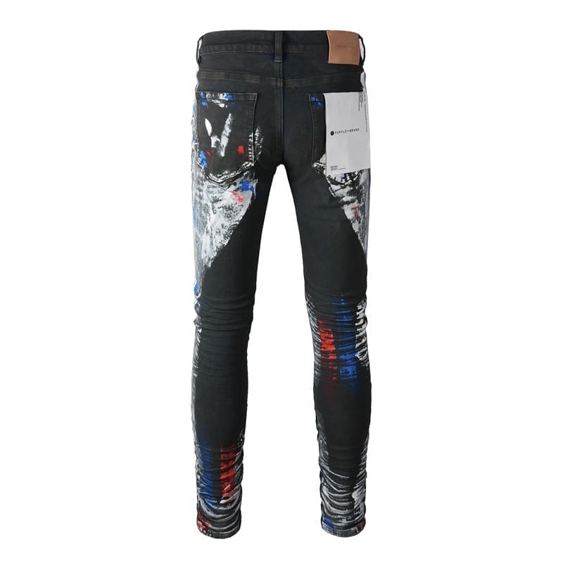 pu*re b*and heavy industry paint distressed jeans 9011