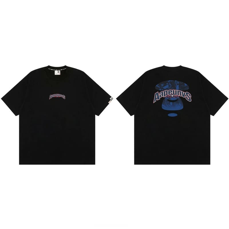 AAPE Ape Head Badge Printed Short Sleeve T-Shirt for Men and Women