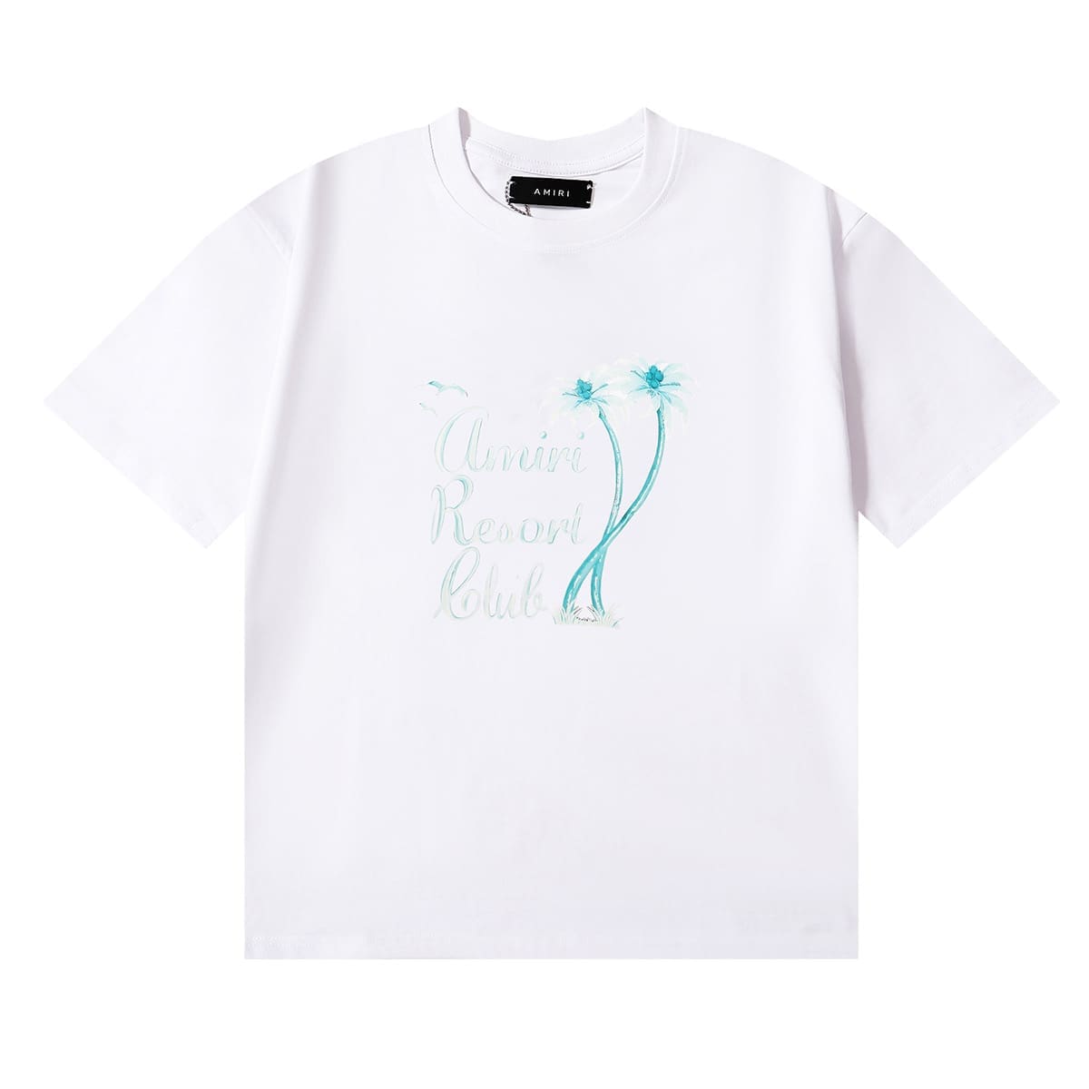Amiri Fashion Solid Color High Street T-Shirt Retro Loose Fit 2