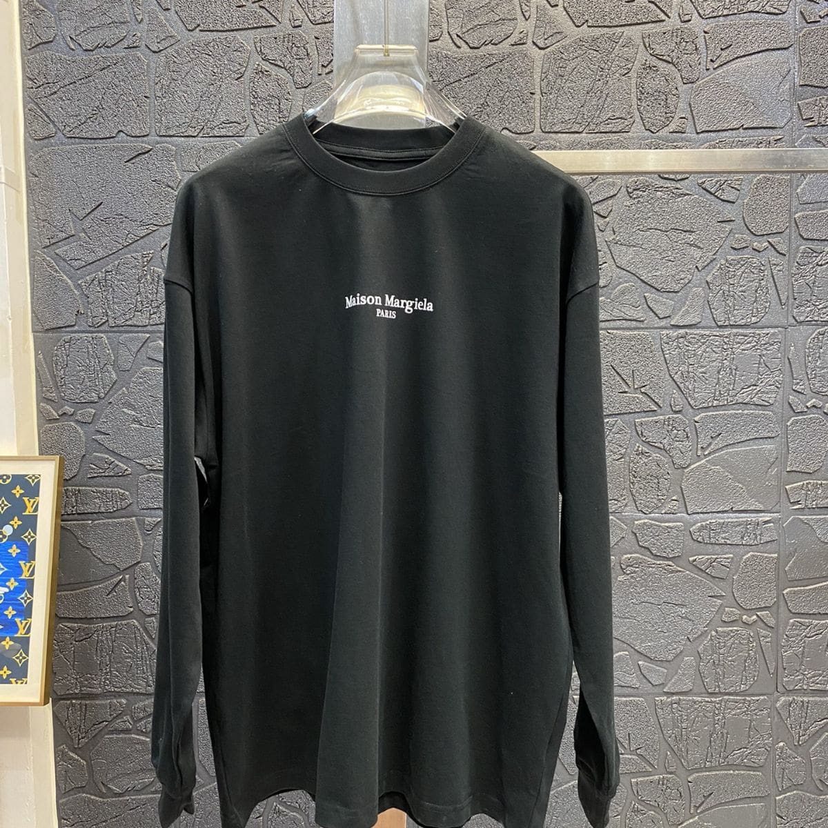 Maison Margiela MM6 Heavy Weight Letter Print Long Sleeve T-Shirt for Men