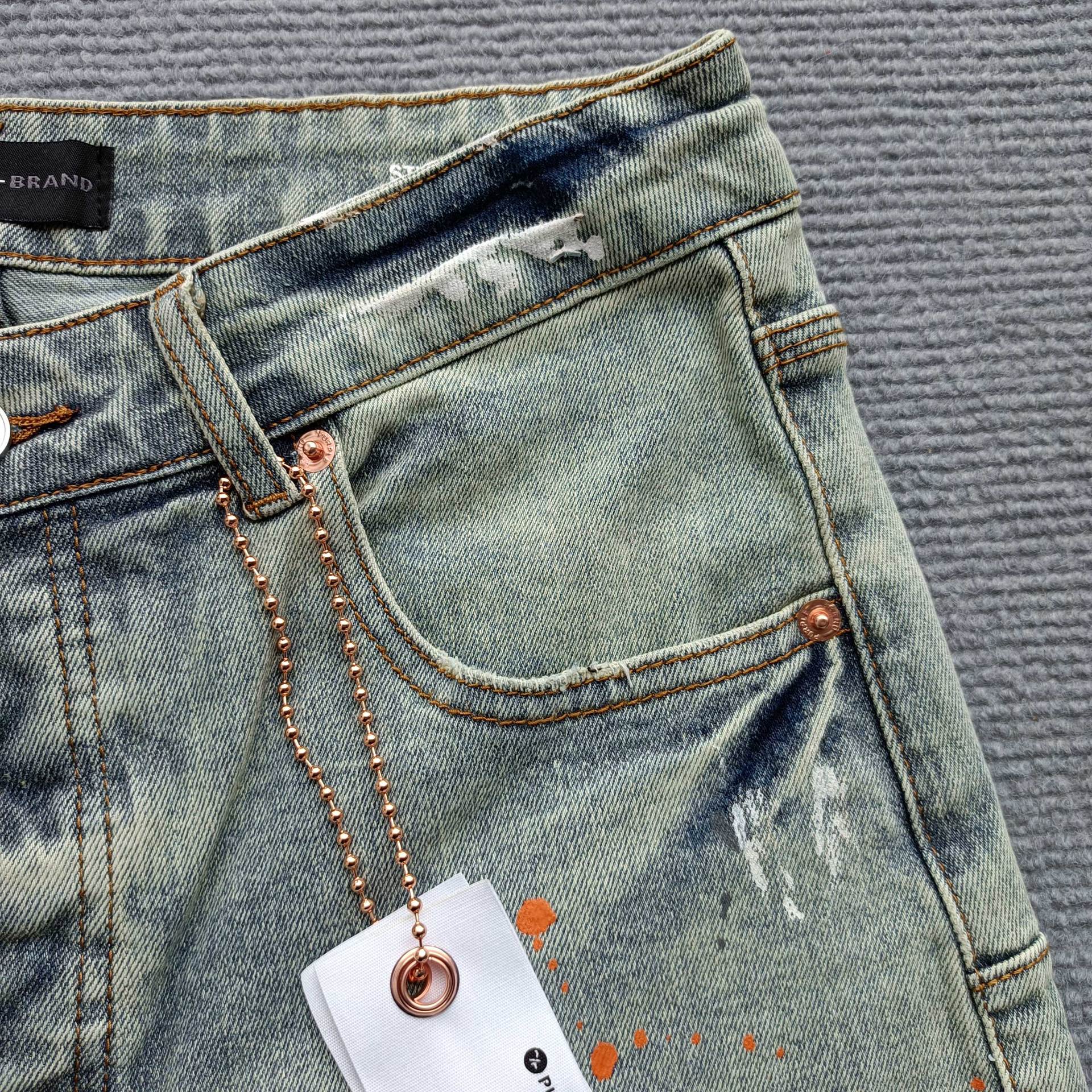 pu*re b*and ripped washed denim shorts american retro style for men