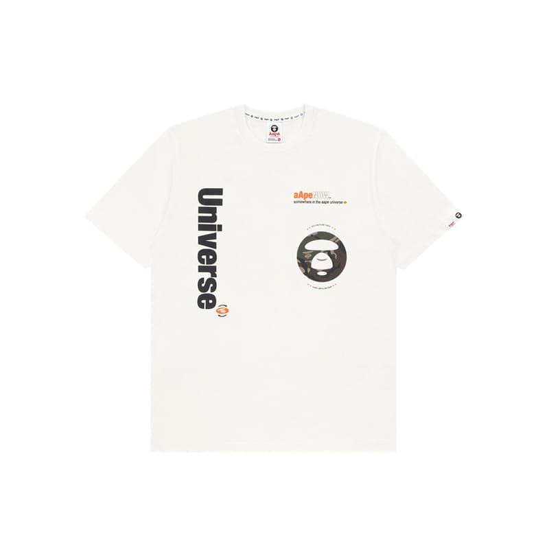 AAPE Camouflage Letter Print Loose Short Sleeve T-Shirt for Men and Women
