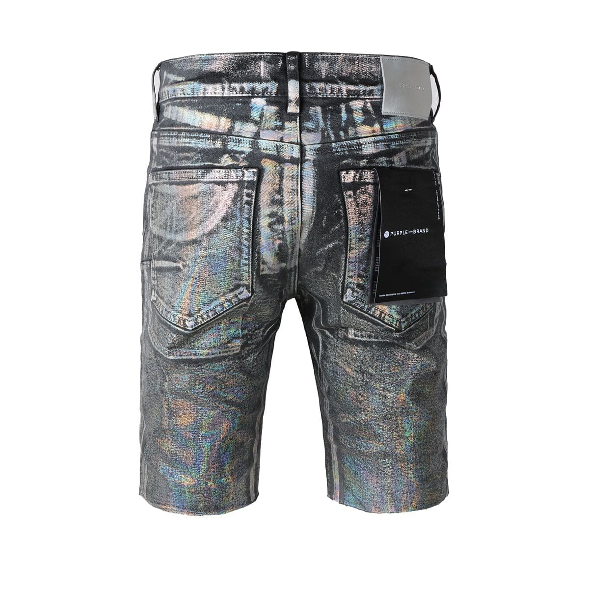 pu*re b*and denim shorts american high street silver coating 5028