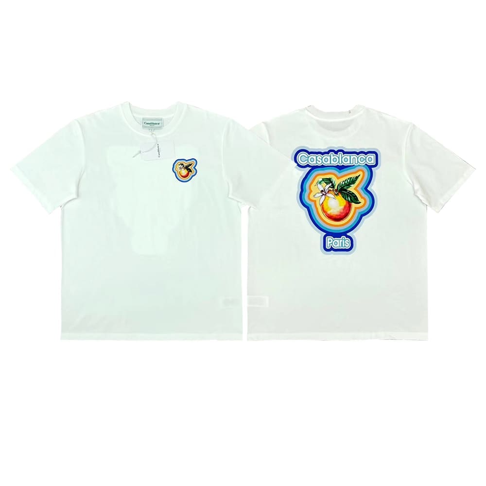 FOG AMIRI CASABLANCA Printed Pattern Loose Round-Neck Short-Sleeve T-Shirt for Men and Women