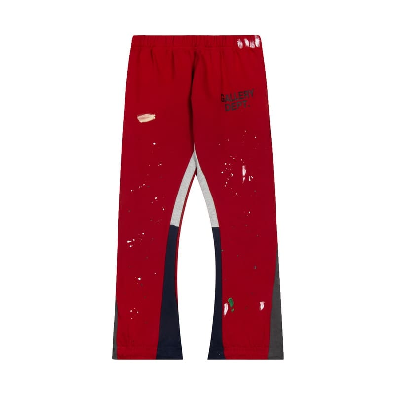 Gallery Dept hand painted splash ink contrast color trousers casual loose bootcut trousers