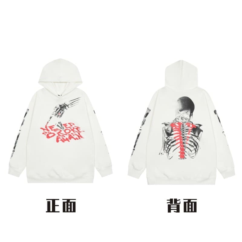 VLONE Large V Hooded Sweater Retro Pullover for Men and Women