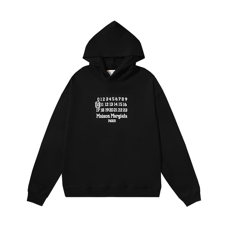 Maison Margiela MM6 Embroidered Digital Hoodie for Men and Women