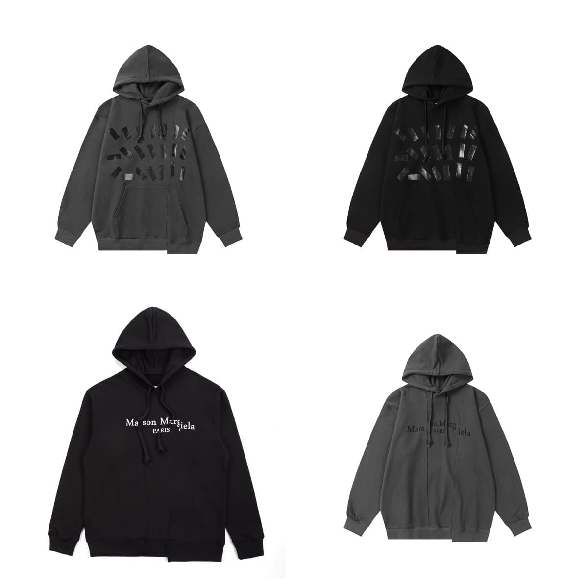 Maison Margiela MM6 Stitching Dislocation Loose Hoodie for Men and Women