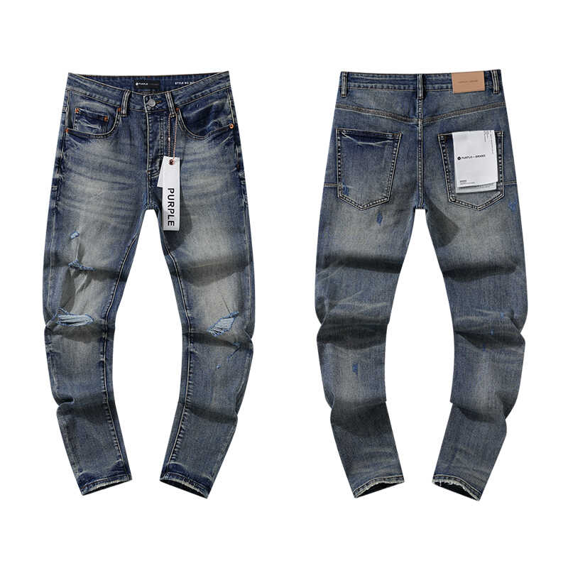 pu*re b*and distressed slim straight jeans american high street style