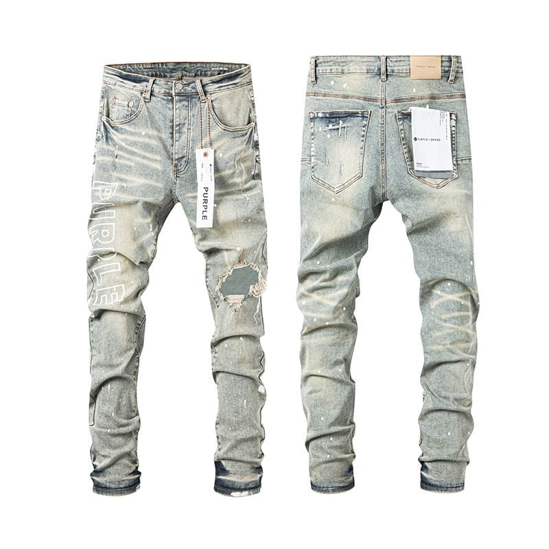 pu*re b*and high street hole & patch straight jeans retro style
