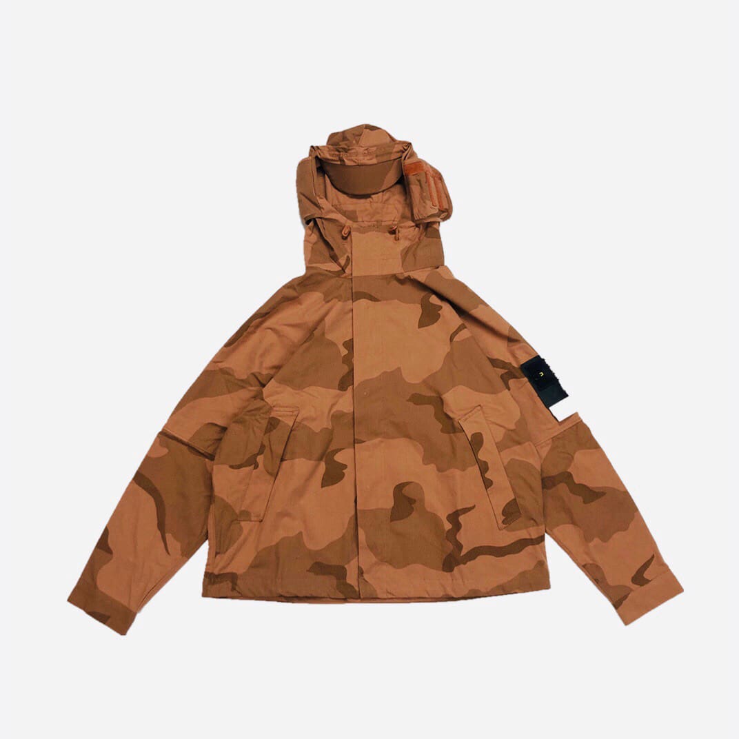 Stone Island Camouflage Workwear Hooded Jacket Functional Coat for Men and Women