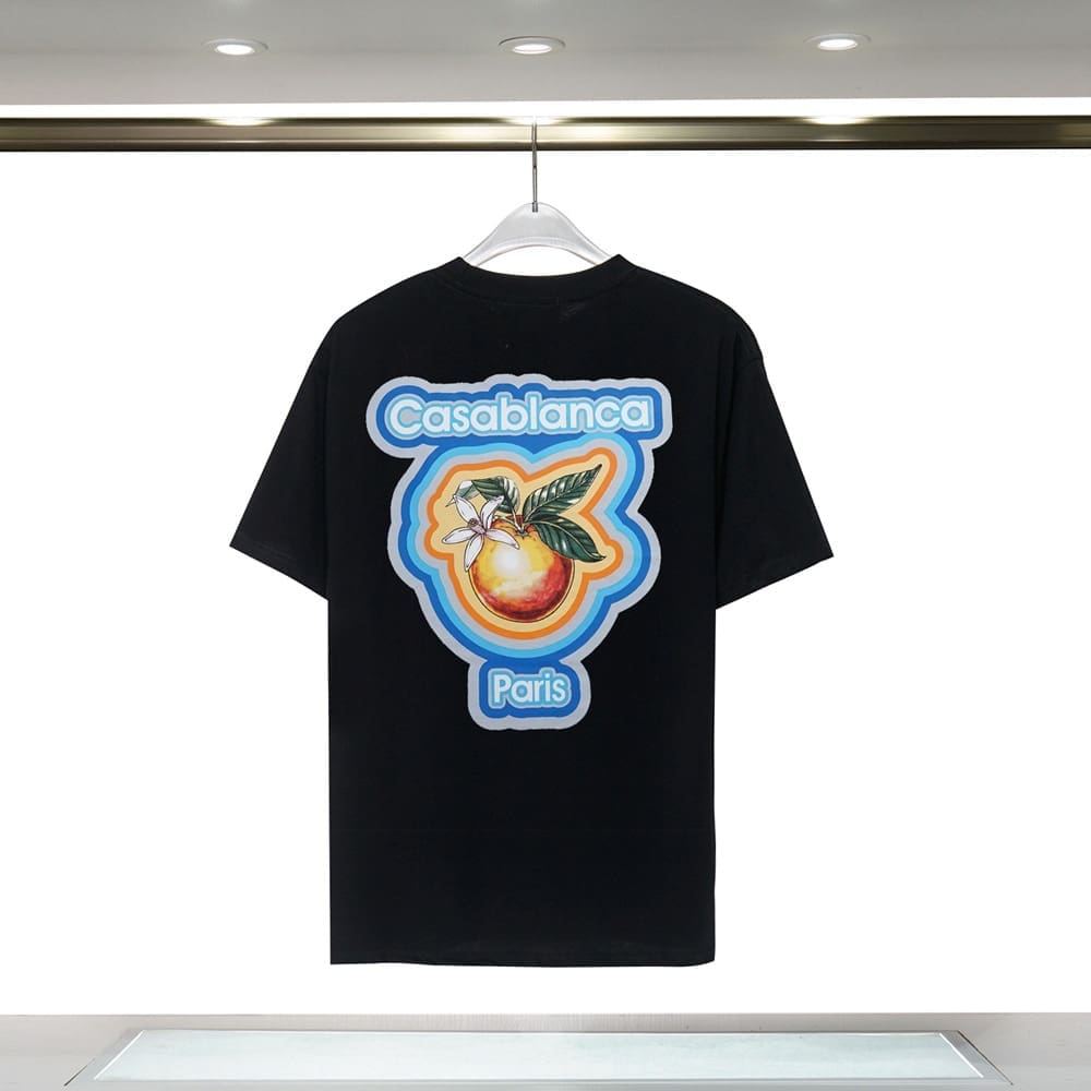 Casablanca 23ss Summer T-Shirt Elbow-Sleeve Men’s and Women’s Top