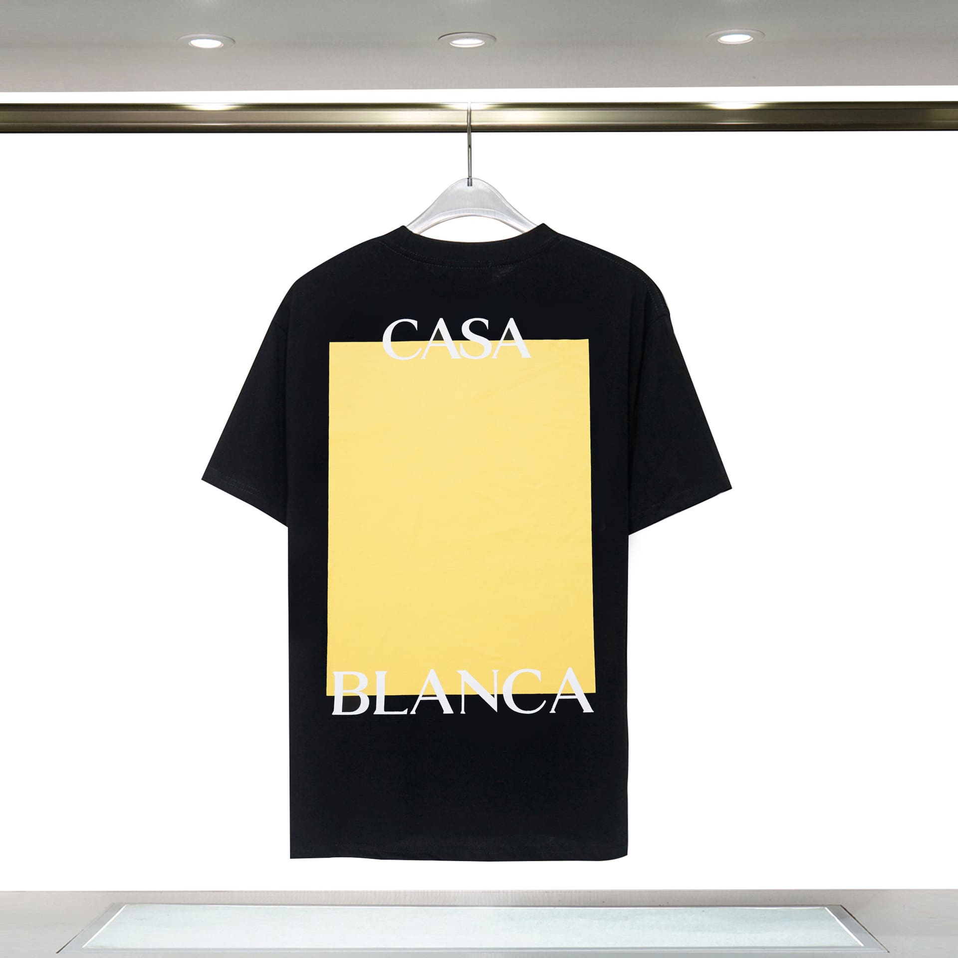 Casablanca Double Yarn Cotton Letter Print T-Shirt for Men and Women