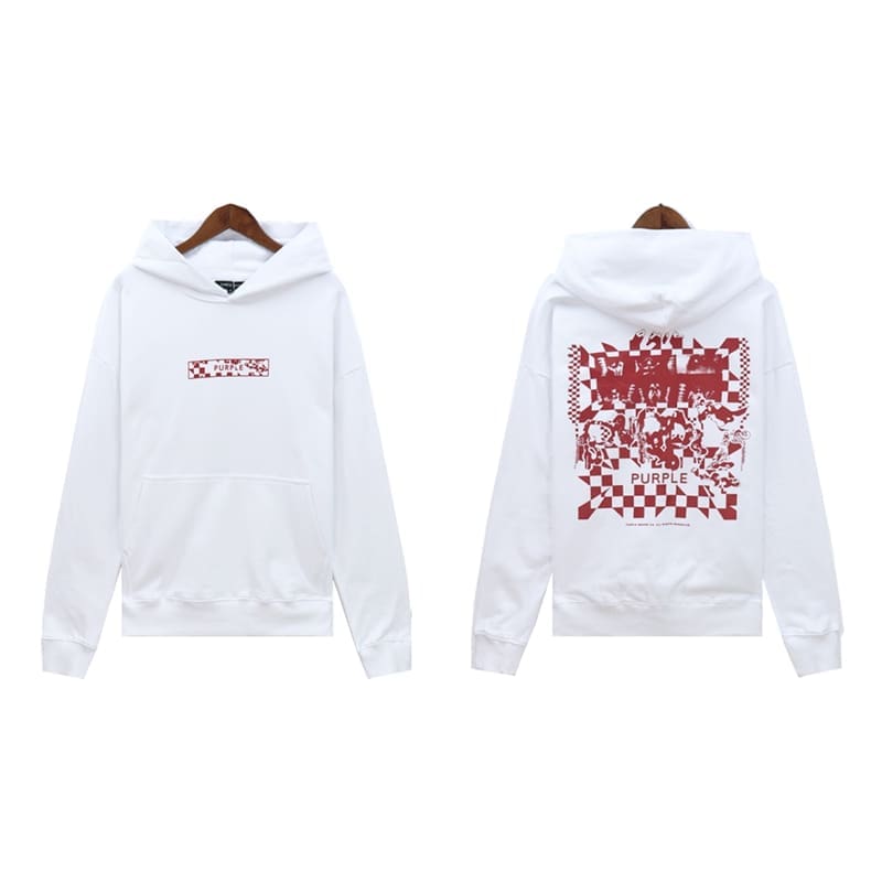 pu*re b*and logo printed washed casual hooded sweater for men and women