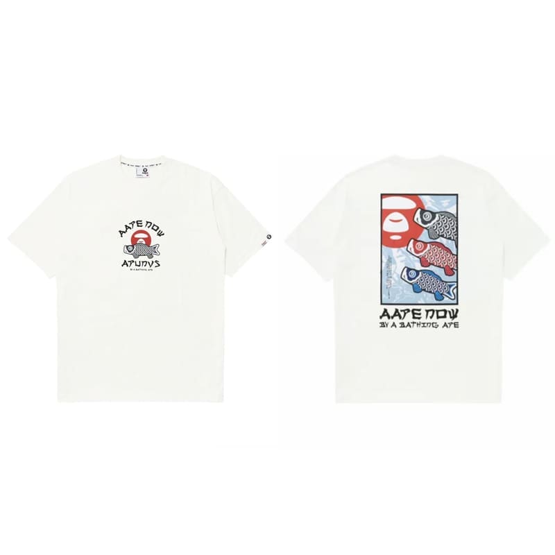 Aape Badge Print Short Sleeve T-Shirt Letter Ape Head Design for Men and Women 1
