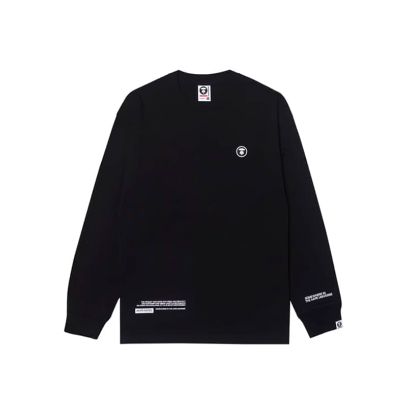 Aape Camouflage Print Long Sleeve T-Shirt Ape Head Letter Design Men’s and Women’s Black White Gray