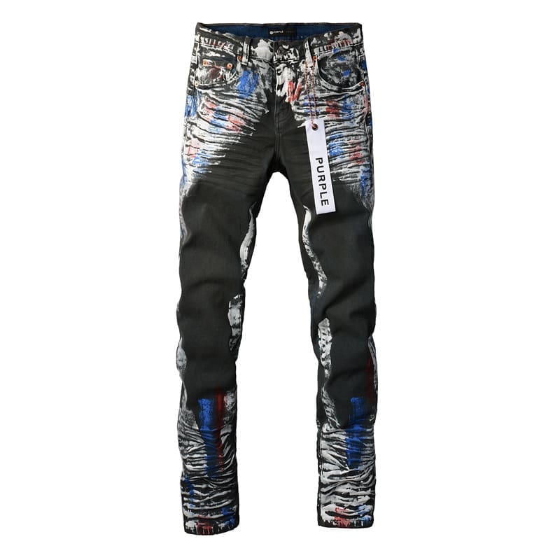 pu*re b*and heavy industry paint distressed jeans 9011