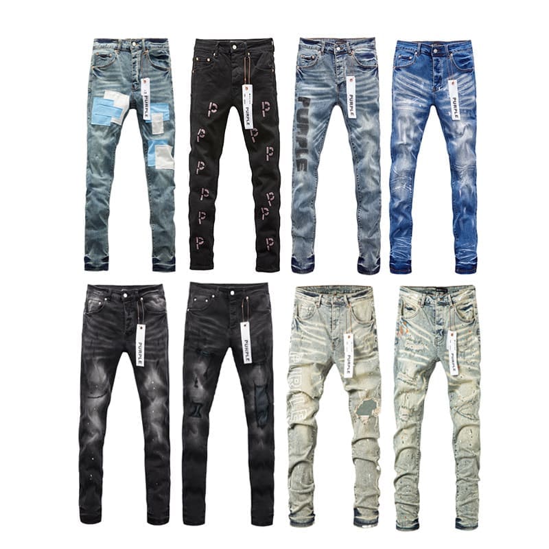 pu*re b*and high street hole & patch straight jeans retro style