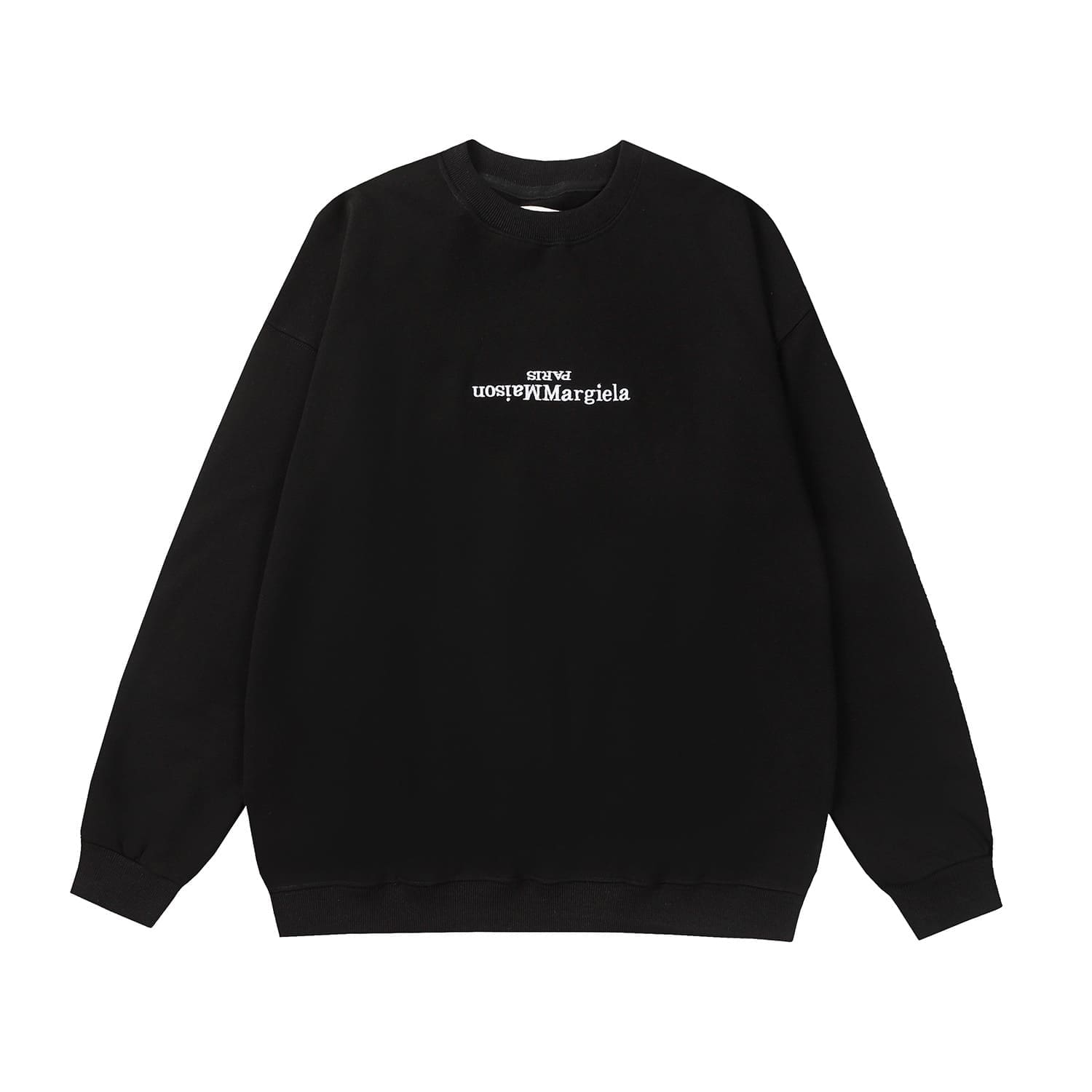 Maison Margiela MM6 Embroidered Letter Crew Neck Pullover for Men and Women