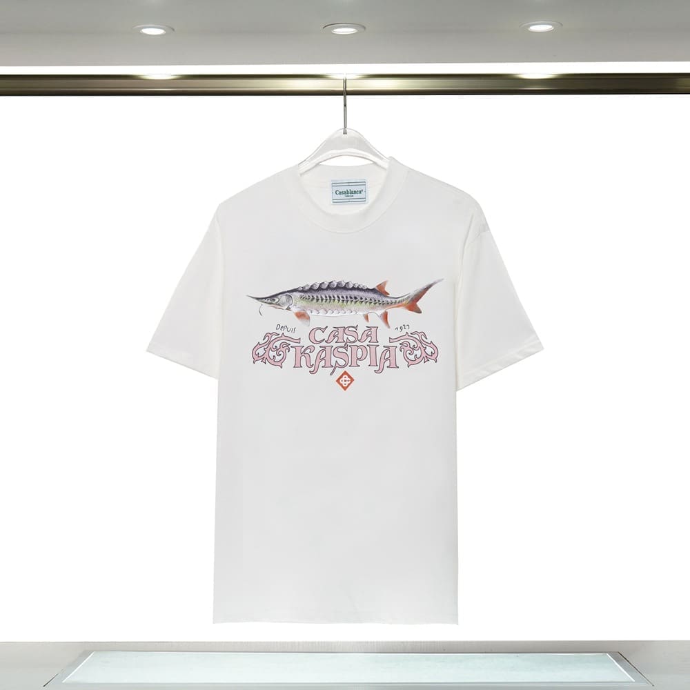 Casablanca 23ss Summer T-Shirt Elbow-Sleeve Men’s and Women’s Top