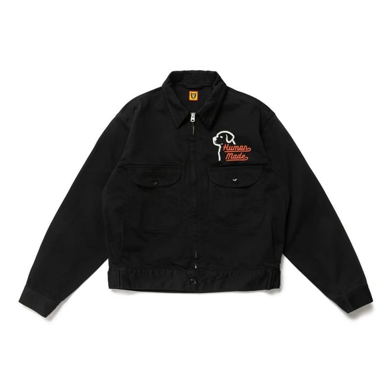 HUMAN made 2023 Spring and Autumn new men & women trendy retro overalls style casual puppy embroidery loose jacket coat
