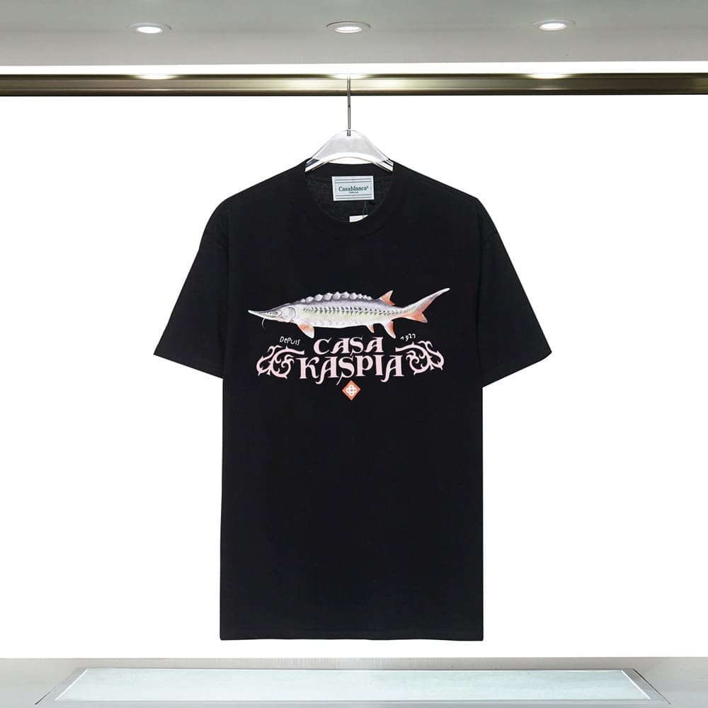 Casablanca 23ss Summer T-Shirt Elbow-Sleeve Men’s and Women’s Top