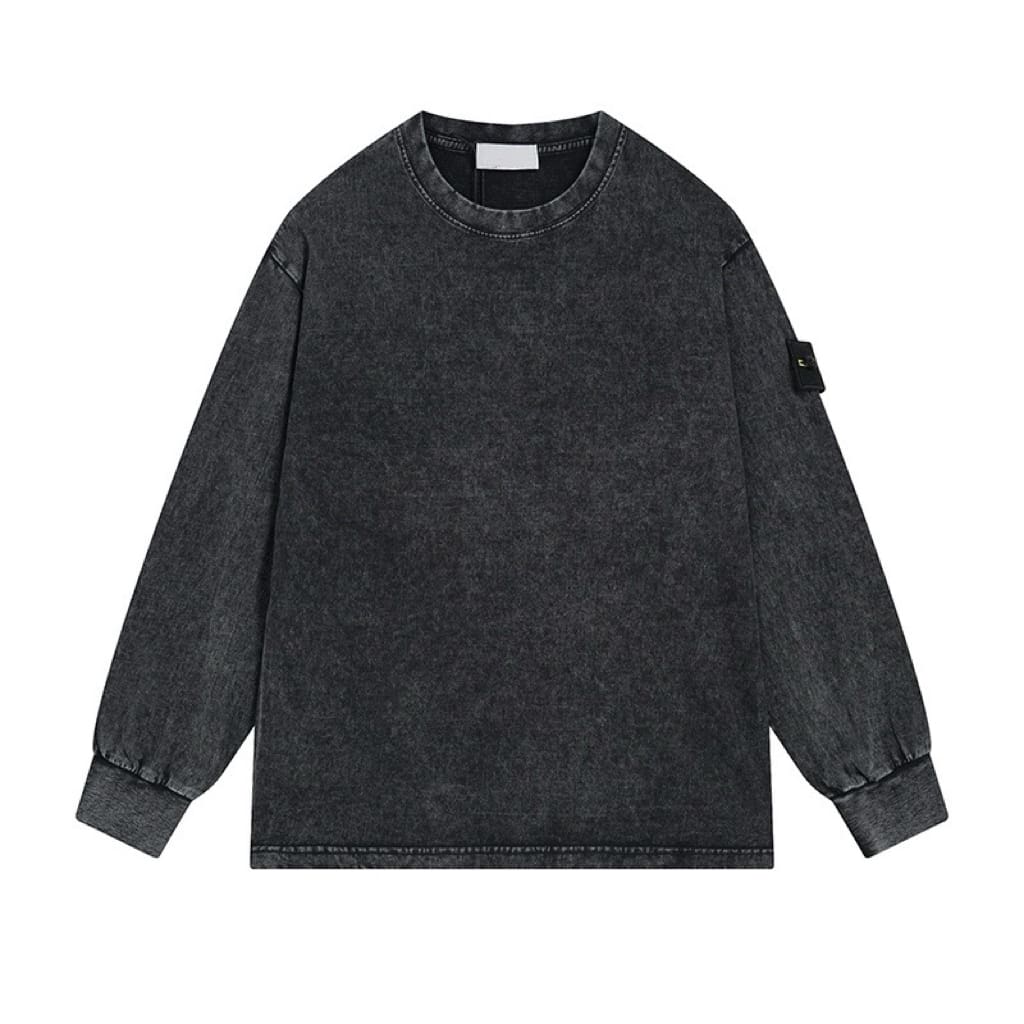 Stone Island Washed Retro Crew Neck Long Sleeve Sweater For Men And Women