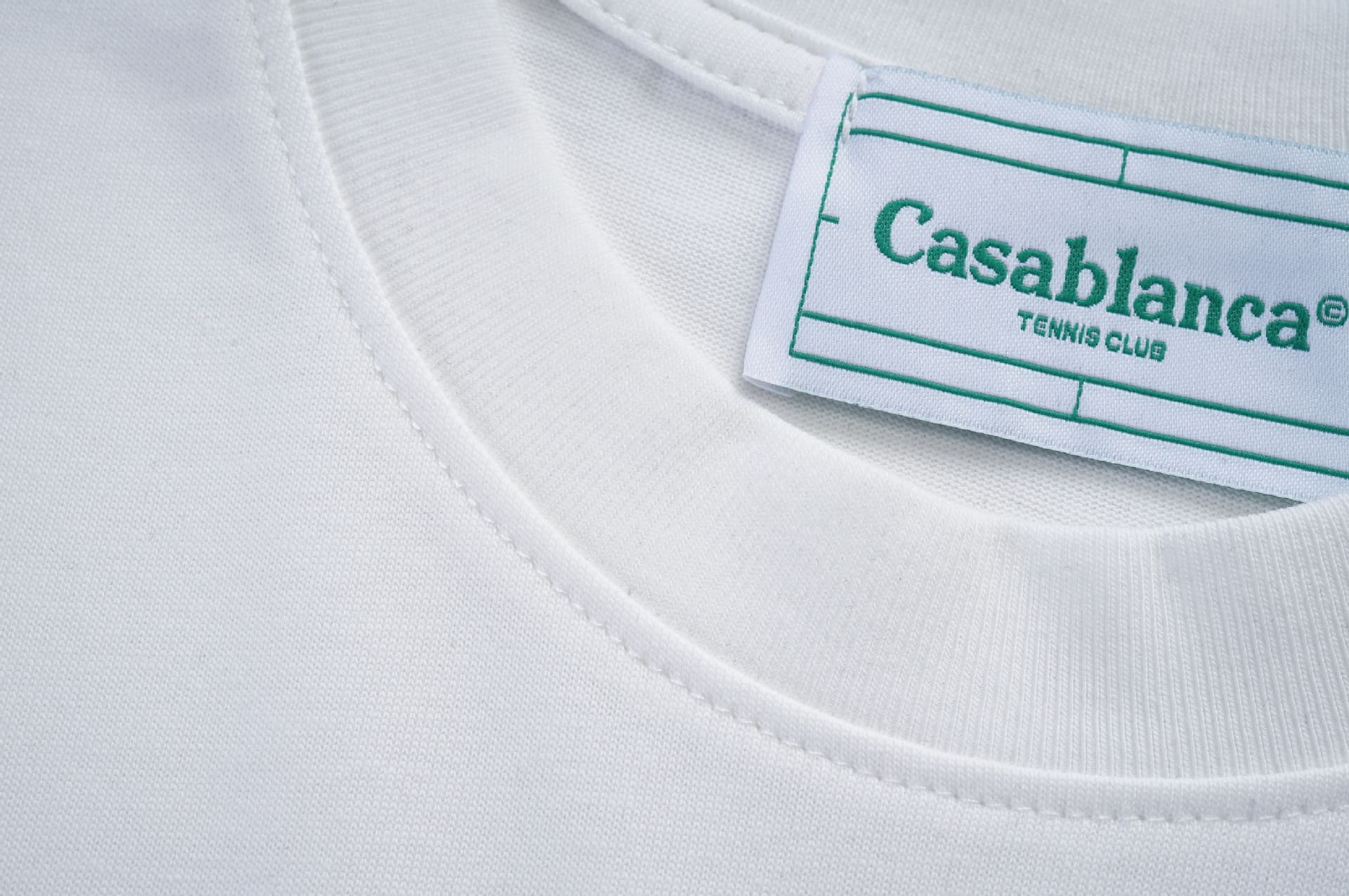 Casablanca Double Yarn Cotton Letter Print T-Shirt Trendy Style