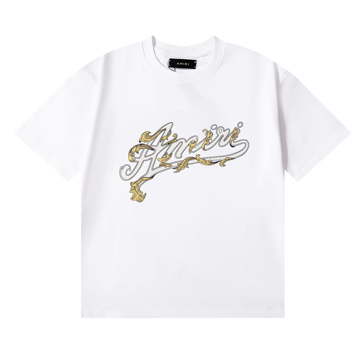 Amiri Fashion Solid Color High Street T-Shirt Retro Loose Fit 2