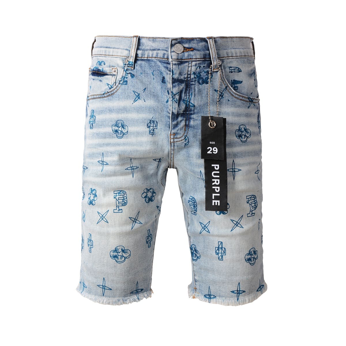 pu*re b*and denim shorts american high street blue print 5063