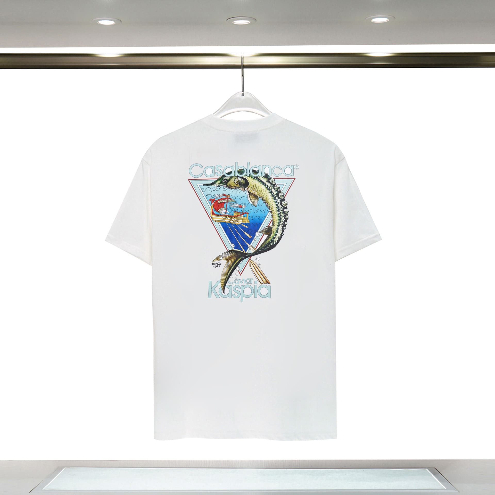 Casablanca Double Yarn Cotton Letter Print T-Shirt for Men and Women