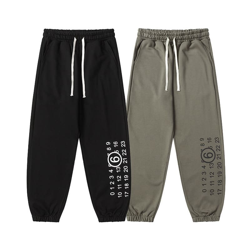 MM6 Magila Embroidery Terry Sports Pants for Men and Women