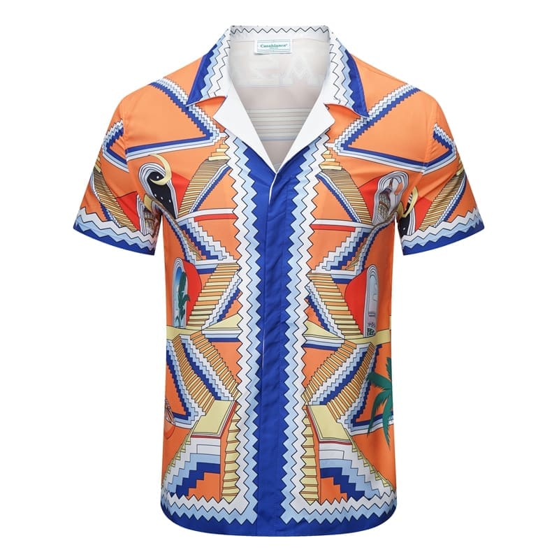 Casablanca Vacation Printed Shirt and Quick-Drying Shorts Summer Beach Set