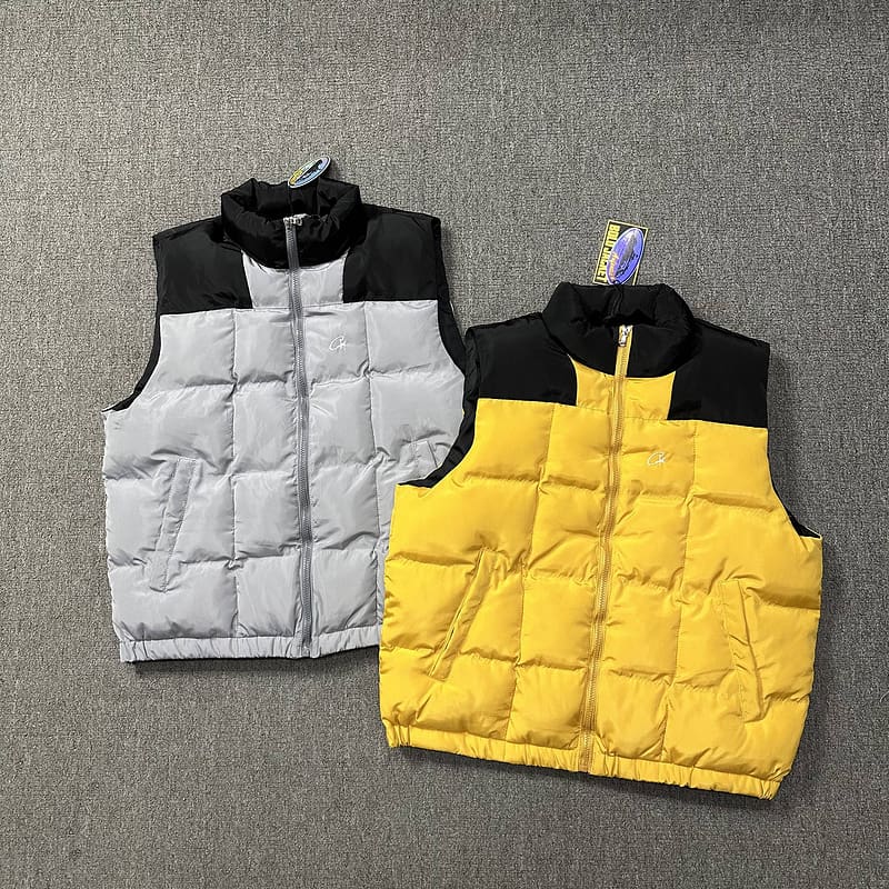Corteiz Contrast Color Embroidered Stand Collar Cotton Vest
