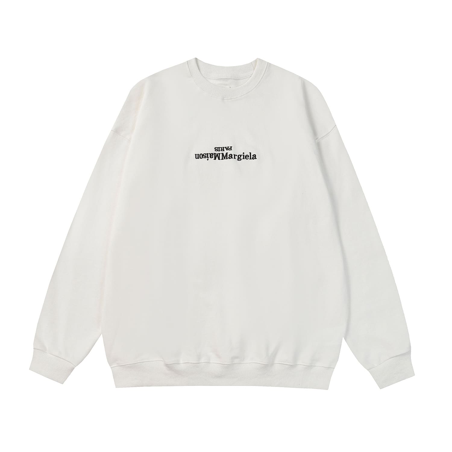 Maison Margiela MM6 Embroidered Letter Crew Neck Pullover for Men and Women