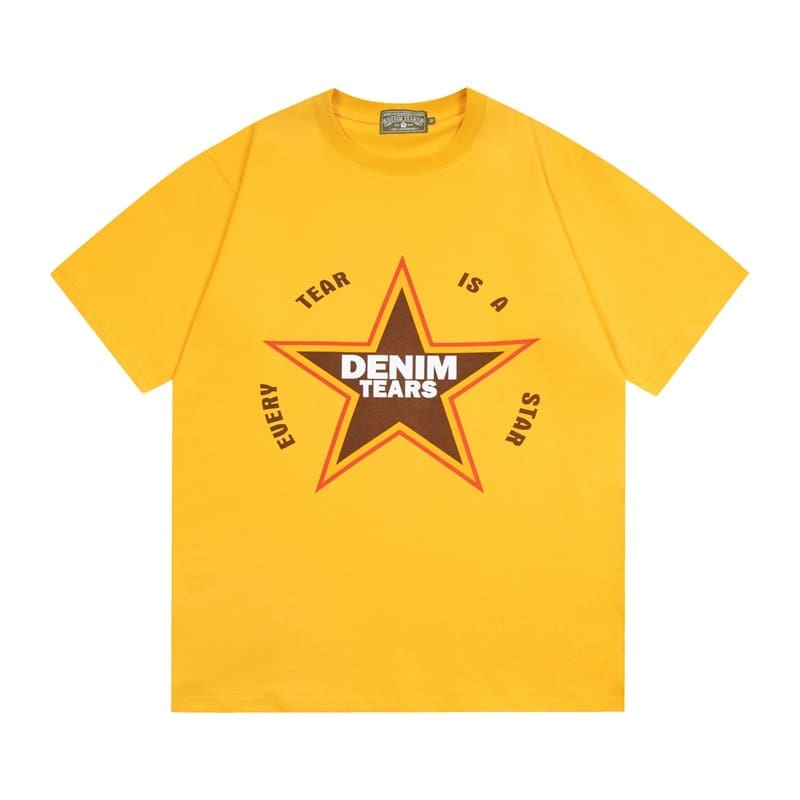 Denim Tears Hip Hop Pure Cotton Short Sleeve T-Shirt for Men and Women