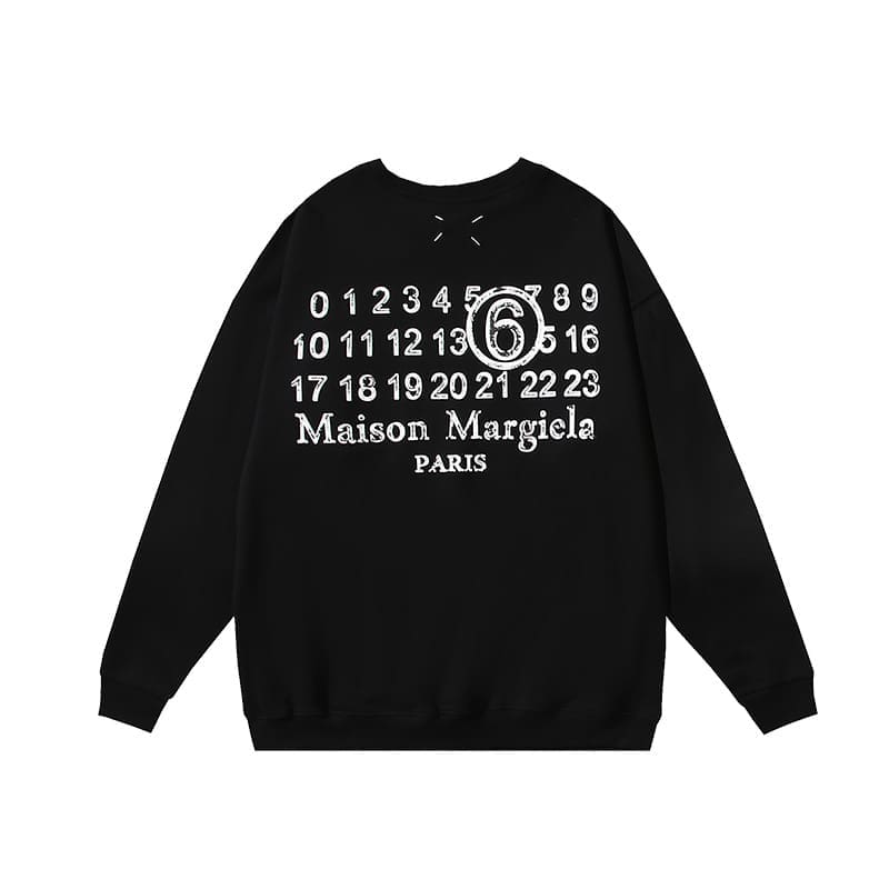 Maison Margiela MM6 Round Neck Pure Cotton Long Sleeve Sweatshirt for Men and Women