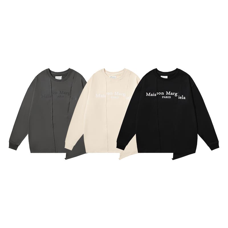 Maison Margiela MM6 Terry Stitching Sweatshirt Unisex Style