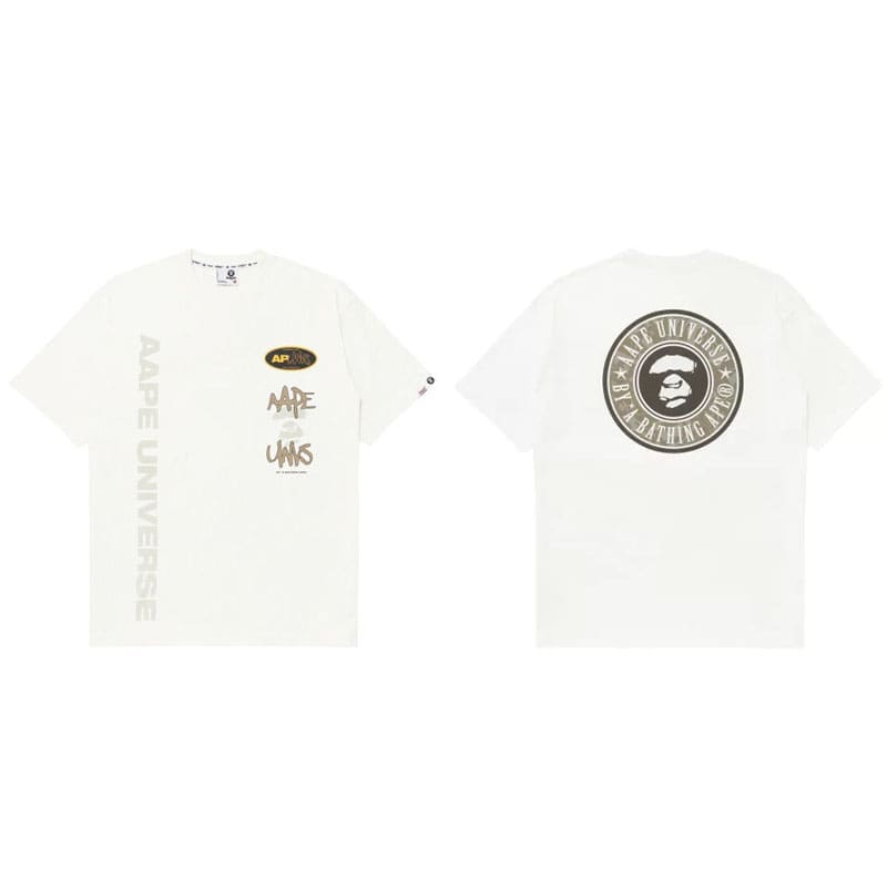 AAPE Ape Head Badge Short Sleeve Casual T-Shirt for Men and Women