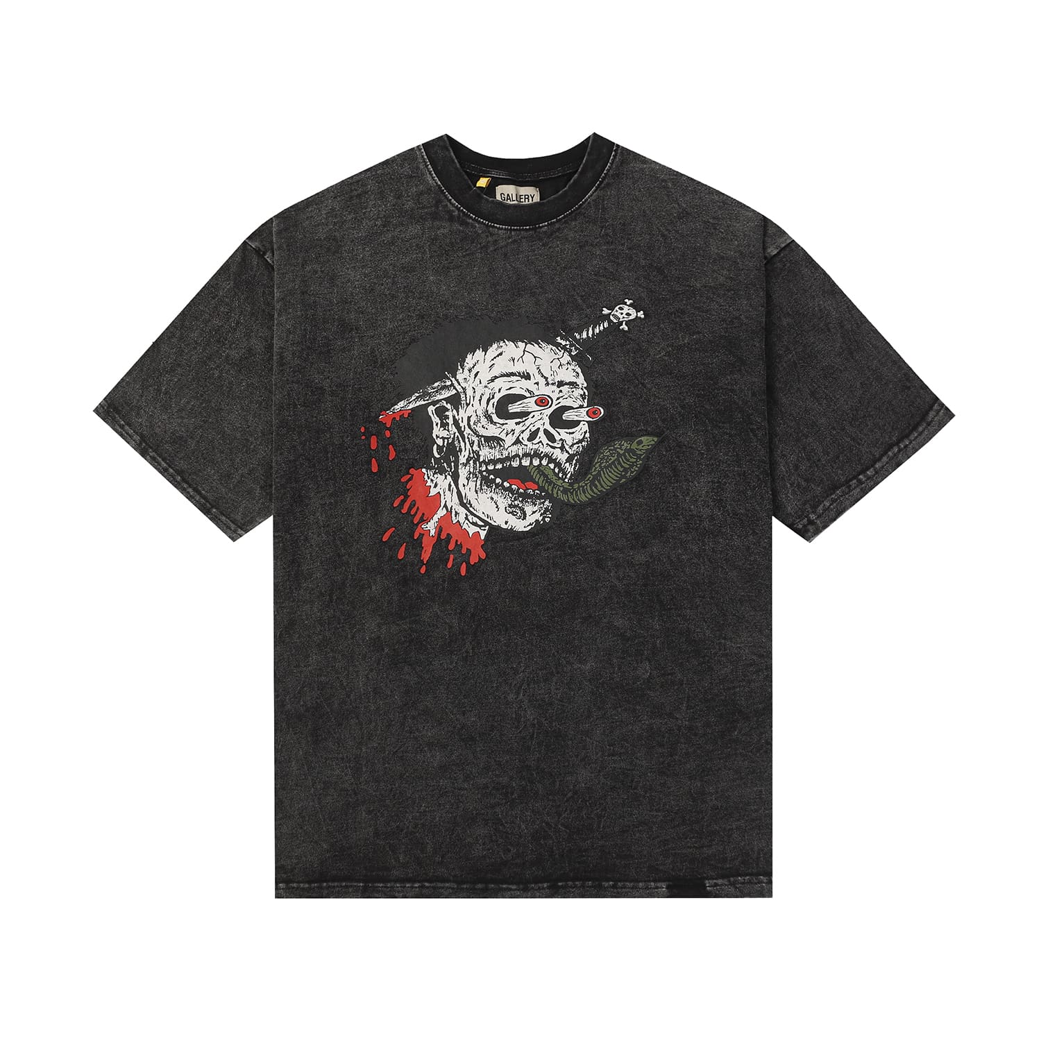 Gallery Dept Retro Paint-Splattered Graffiti Cotton T-Shirt for Men and Women