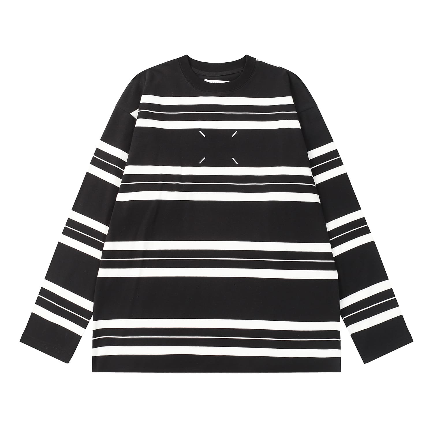 Maison Margiela MM6 Cotton Striped Long Sleeve T-Shirt for Men and Women