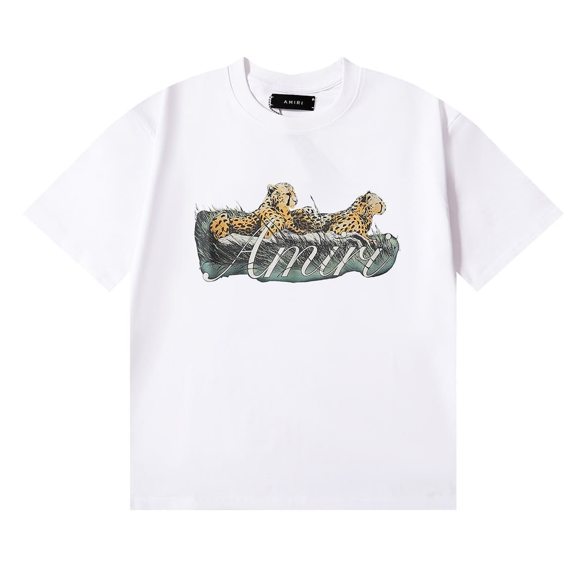 Amiri Fashion Solid Color High Street T-Shirt Retro Loose Fit A