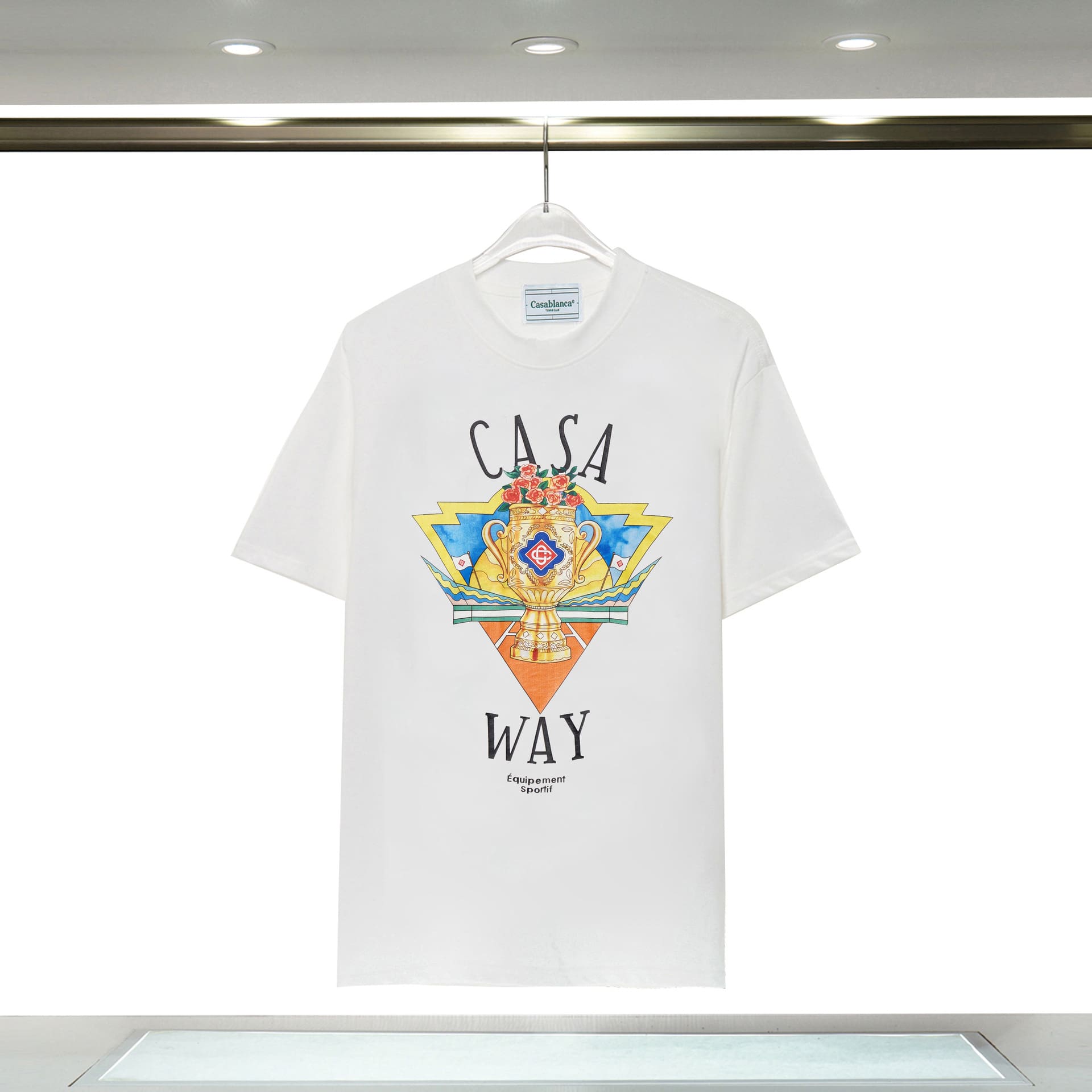 Casablanca Double Yarn Cotton Letter Print T-Shirt for Men and Women
