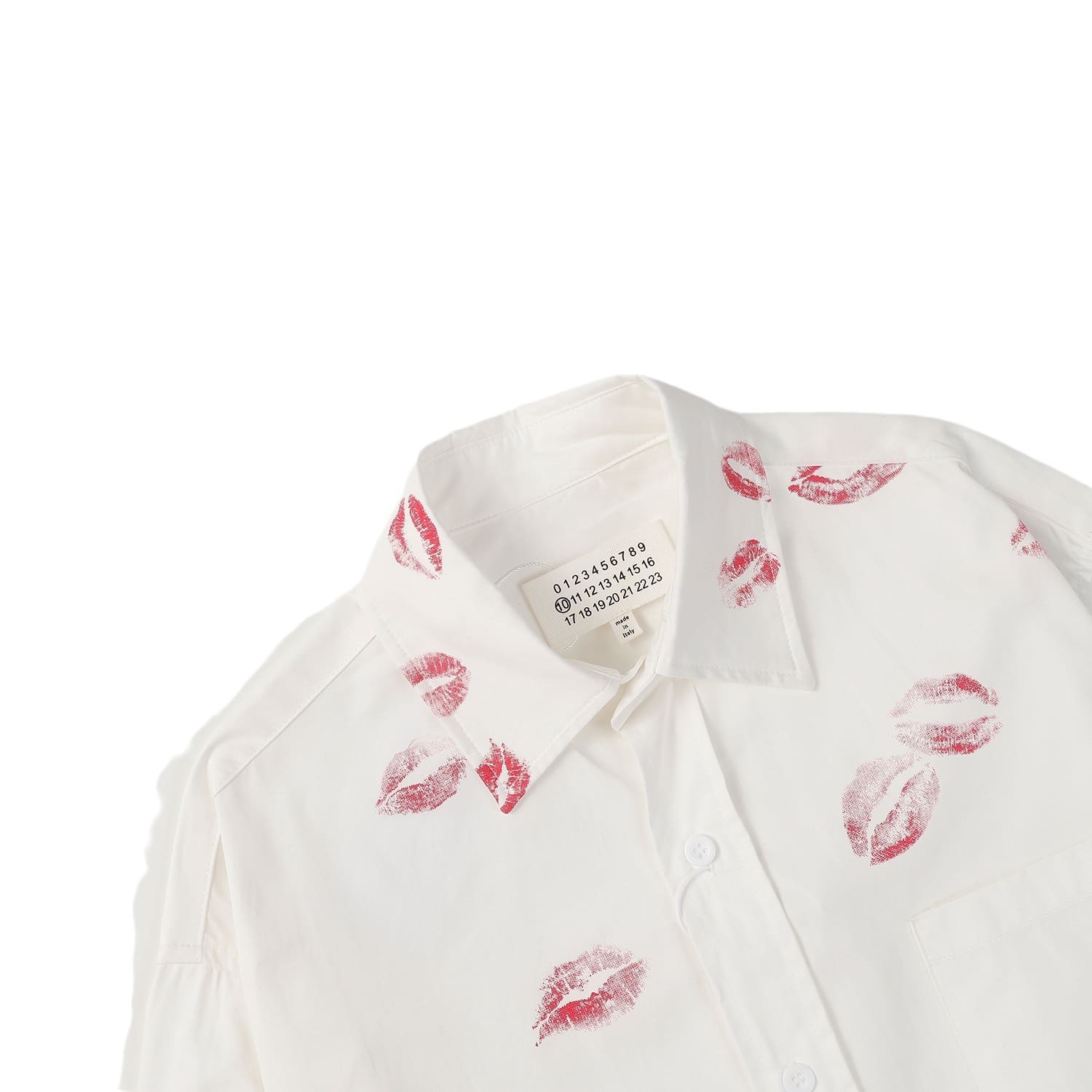 Maison Margiela MM6 Lips Lipstick Print Long Sleeve Shirt for Men and Women