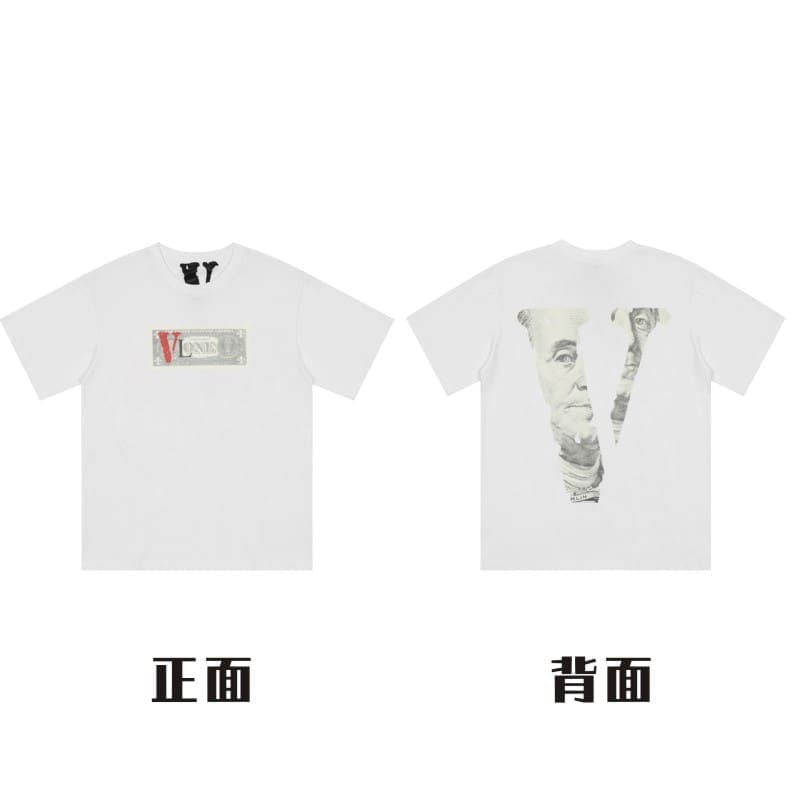 VLONE Large V Short Sleeve T-Shirt High Street Spring Summer Casual Wear