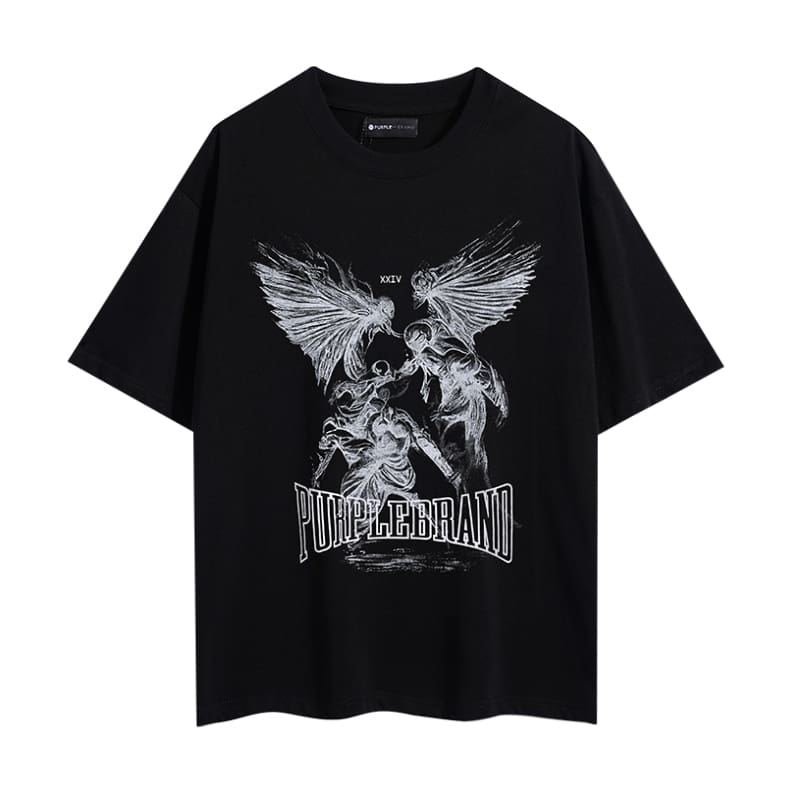 pu*re b*and letter print t-shirt high street cotton round neck for men and women