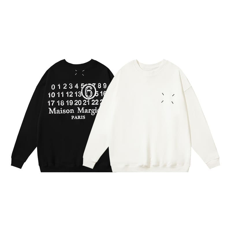 Maison Margiela MM6 Round Neck Pure Cotton Long Sleeve Sweatshirt for Men and Women